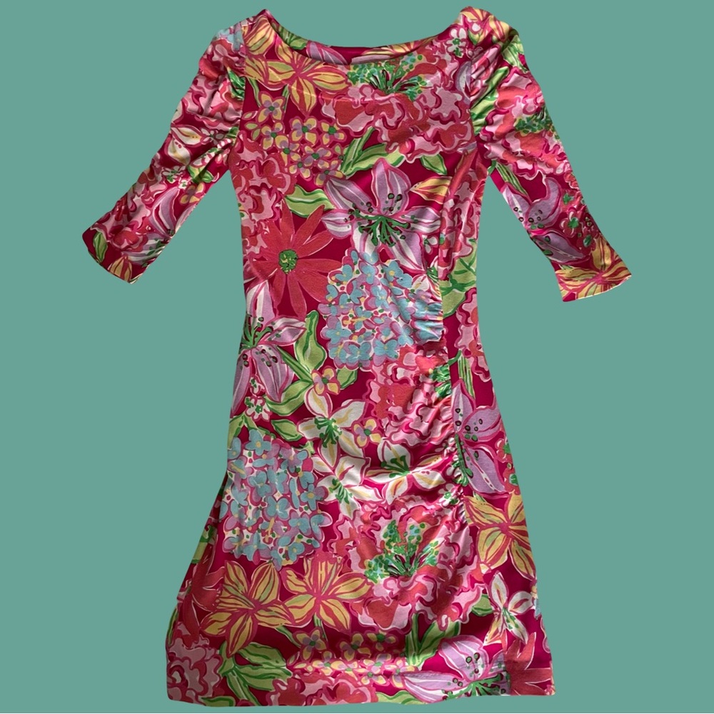 Lilly Pulitzer Jeanie Dress Women Silk Blend Azalea Pink Mariposa